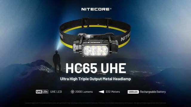 Alt view image 5 of 7 - HC65 UHE Headlamp 2000 Lumen Heavy Duty Metal USB-C Rechargeable with White Red and Reading Lights for Camping Hiking Hunting and Industrial Works with LumenTac Organizer (Black)