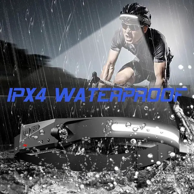 Alt view image 2 of 7 - Headlamp Rechargeable 8 Pack, LED Headlight Flashlight Super Bright with 230° Wide Beam, Motion Sensor, 5 Modes Waterproof Head Lamp for Outdoor Hiking Running Camping