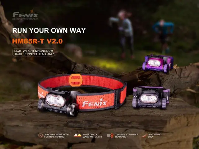 Alt view image 2 of 7 - HM65R-T V2.0 Running Headlamp 1600 Lumen White Light and Warm White Dual Beams USB-C Rechargeable Lightweight Long Runtime for Trail Running with LumenTac Organizer (Black)