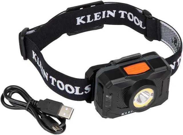 Main image of 56414 Rechargeable 2-Color LED Headlamp, Fabric Strap, Spotlight, Floodlight, Red LED, 800 Lumens, USB Cable, Camping, Running