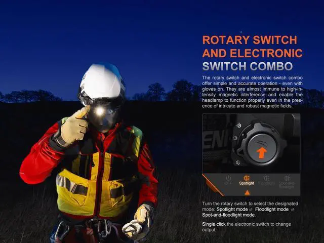 Alt view image 6 of 7 - HP35R 4000 Lumen USB-C Rechargeable Headlamp, with Spotlight, Floodlight and red Light for Search and Rescue, Outdoor use, Emergencies, and More