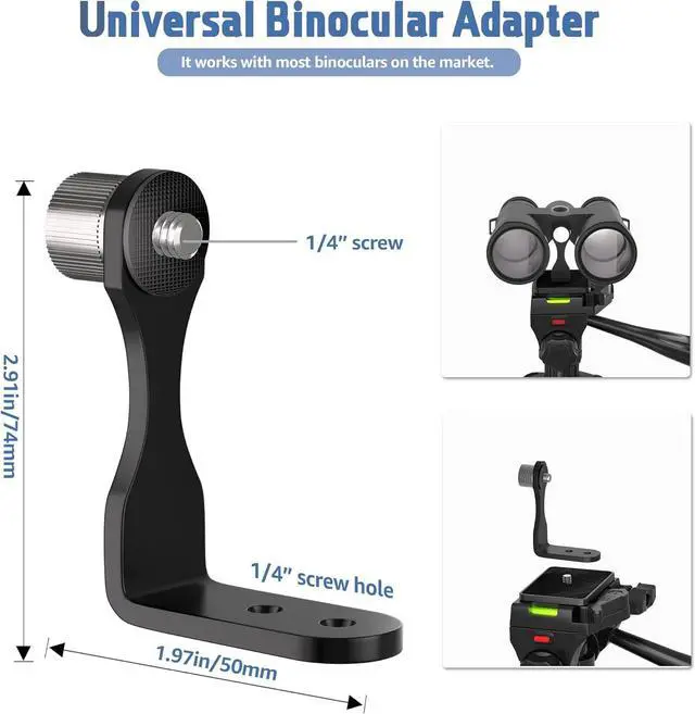 Alt view image 3 of 7 - 72 Spotting Scope Tripod Stand with Binocular Adapter and 2 QR Plates, Travel Camera Tripod with Phone Holder/Carry Bag, Compatible with Binoculars/Spotting Scope/Camera/Phone