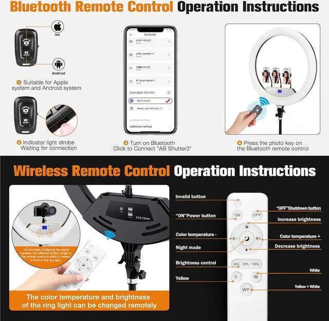 Alt view image 7 of 7 - Ring Light with Stand,Ring Light Tripod for iPhone,with 75"Tripod/LCD Display/4 Phone Clips/2 USB Ports,Adjustable 2600K-6500K Color Temperature,for Barber Makeup Tattoo TikTok Video Recording Vlog
