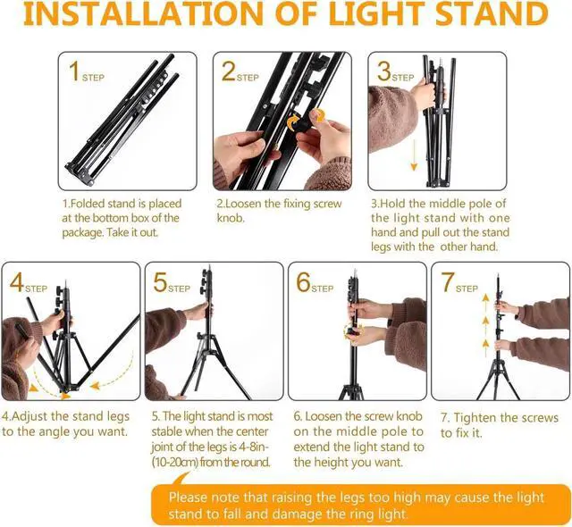 Alt view image 5 of 7 - Ring Light Kit:18"/45cm Outer 55W6700k Dimmable LED Light, Tripod Stand, Remote Controller,Box for Camera,Smartphone,YouTube,TikTok,Self-Portrait Shooting,CRI90,Black