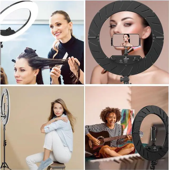 Alt view image 6 of 7 - Ring Light Kit:18"/45cm Outer 55W6700k Dimmable LED Light, Tripod Stand, Remote Controller,Box for Camera,Smartphone,YouTube,TikTok,Self-Portrait Shooting,CRI90,Black