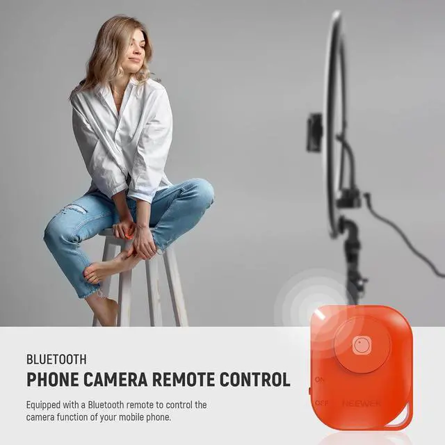 Alt view image 6 of 7 - Professional Ring Light with Stand and Phone Holder, 18 inch Ultra Thin, 45W 2900K-7000K TLCI98, Remote Shutter & App Control, Softer Lighting for Makeup Live Stream TikTok, RP18B Pro Black