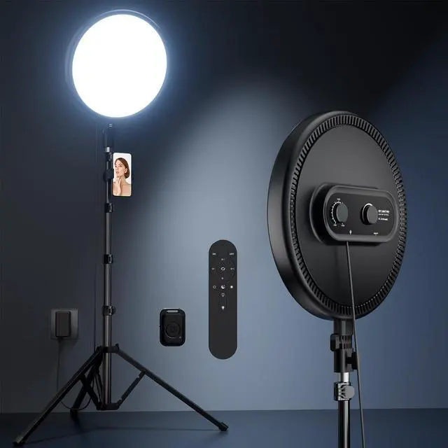 Main image of Large Ring Light with 72" Tripod Stand, 6500K Full-Screen Selfie Ring Light for Live Stream, YouTube, TikTok, Video Recording, Photography, Ring Light Tripod for iPhone/Phone with Remote