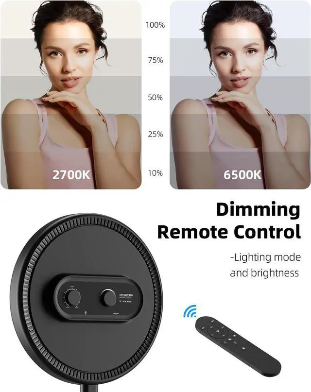 Alt view image 5 of 7 - Large Ring Light with 72" Tripod Stand, 6500K Full-Screen Selfie Ring Light for Live Stream, YouTube, TikTok, Video Recording, Photography, Ring Light Tripod for iPhone/Phone with Remote