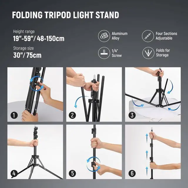 Alt view image 7 of 7 - Ring Light with Stand, 55W 5600K Large LED Ringlight with Cold Shoe and Phone Holder for Smartphone Camera Photography, Live Stream, Selfie, Makeup, Studio Photo Video Recording, RL-18