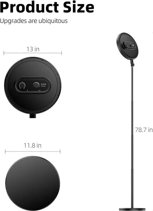 Alt view image 7 of 7 - Large Ring Light Kit, Weilisi 6500K Professional Full-Screen Big Ring Light with Stand and Phone Holder, 64" Tall Ring Light with Remote for Studio Video Photography, TikTok, YouTube, Live Stream