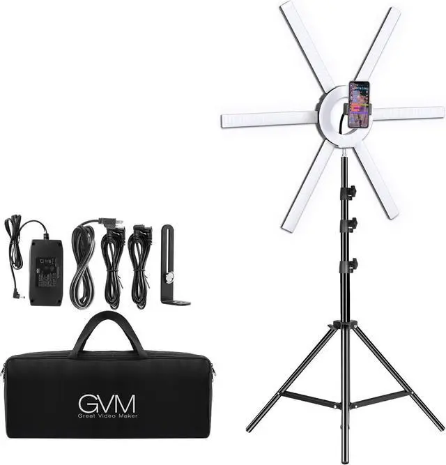 Main image of Great Video Maker 600S LED Ring Light, 90W Dimmable Led Video Light Kit with Detachable Light Bars, Photography Lighting Led Video Lighting Kit for Live Broadcast, YouTube, CRI 97+ 3200K-5600K