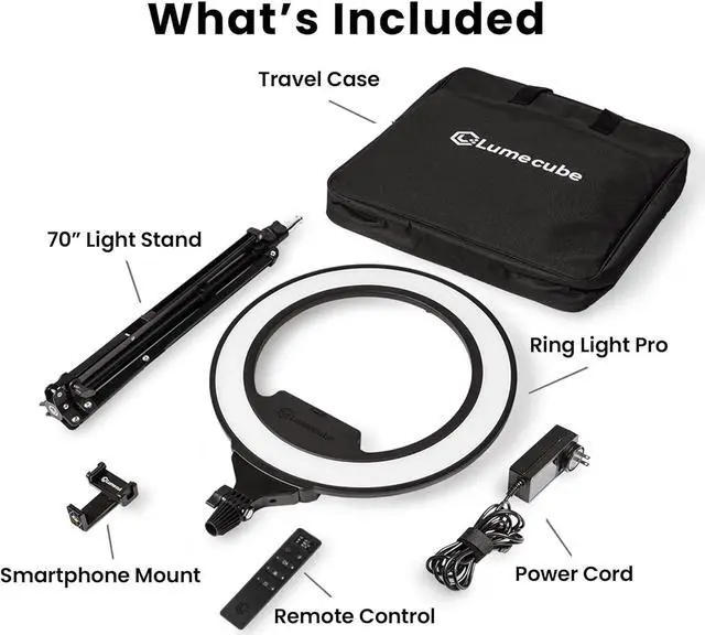 Alt view image 6 of 6 - Ring Light Pro | Wireless Professional Lighting for Photography, Streaming, Video | Fully Adjustable Color and Brightness | Includes Sturdy, Portable Tripod Mount and Padded Carrying Case