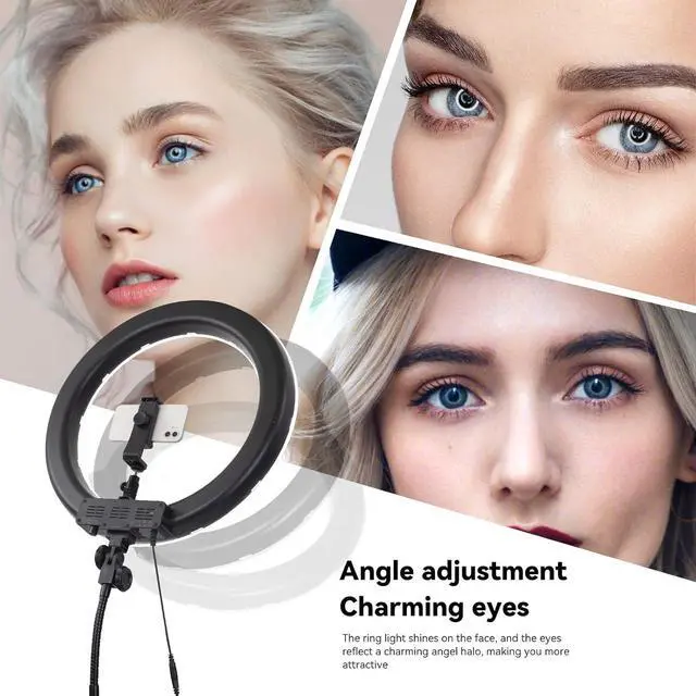 Alt view image 6 of 7 - 18-Inch Ring Light, 55W Dimmable 5500K Light with 240 LEDs Color Filter, Soft Tube and Carrying Bag for YouTube, TikTok, Selfies and Photography, Compatible with Camera and Smartphones