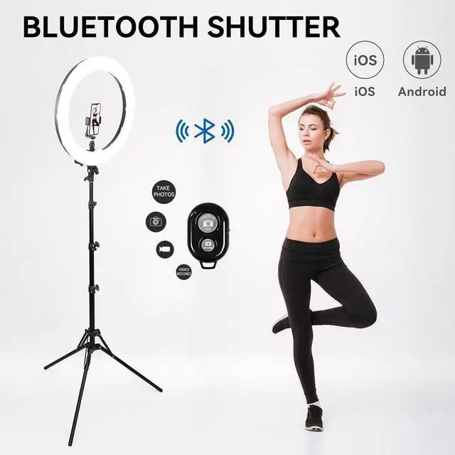 Alt view image 3 of 6 - Ring Light Kit 18 "/ 45cm 55W 5500k dimmable LED Light, 70inch Foldable Stand, Phone Clip, Short Video, Studio Video Photography Lighting, Selfie and Live Streaming Available