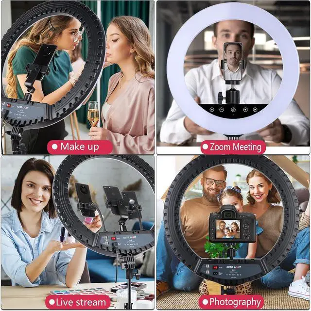Alt view image 7 of 7 - 21 inch LED Ring Light with Tripod Stand, Large Selfie Ring Light with Touch Panel for YouTube Vlog Video Shooting, Makeup Studio Portrait with Carrying Bag and Remote Controller, CRI>97