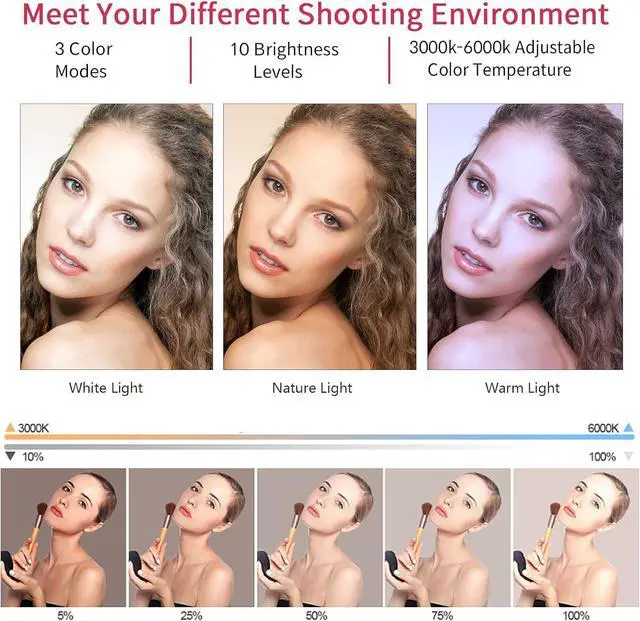 Alt view image 2 of 7 - 21 inch LED Ring Light with Tripod Stand, Video Ring Light for Selfie Photography Vlog Recording Conference Meeting Studio Portrait YouTube TikTok Makeup with Carrying Bag and Remote Control,CRI>97