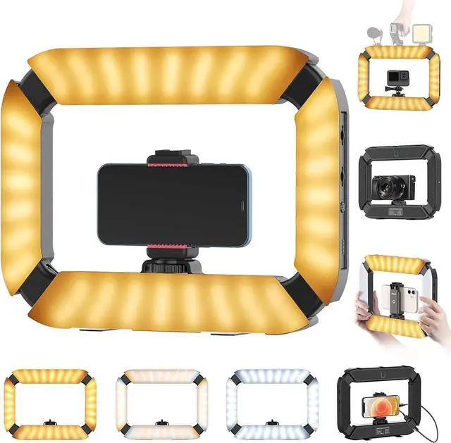 Main image of Smartphone Video Rig PICTRON U200 Handheld LED Ring Light Selfie Light Phone Video Stabilizer for Camera, Smartphone, Action Camera, YouTube, Setup, Filmmaking, Makeup, Vlogging