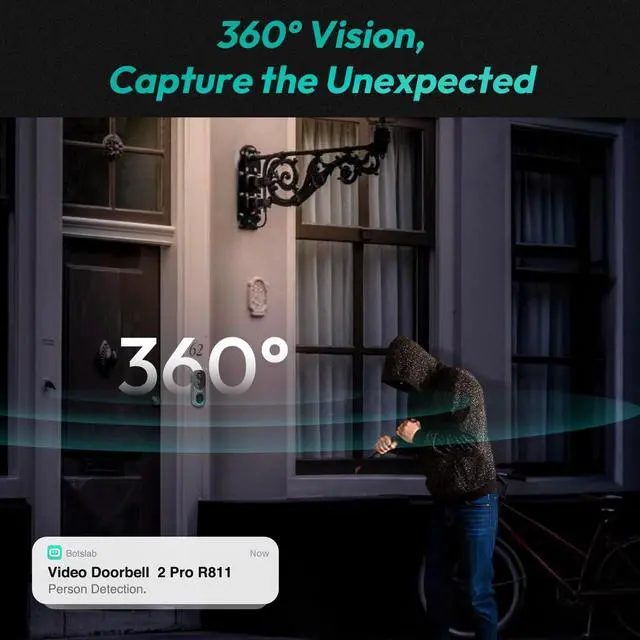 Alt view image 4 of 7 - Video Doorbell Camera,No Monthly Fee,5MP Wireless Doorbell Camera,Head-to-Toe&180° View,Battery Powered,AI&PIR Detection,VR Mode,HDR,2-Way Talk,2.4&5GHz WiFi,Easy to Install