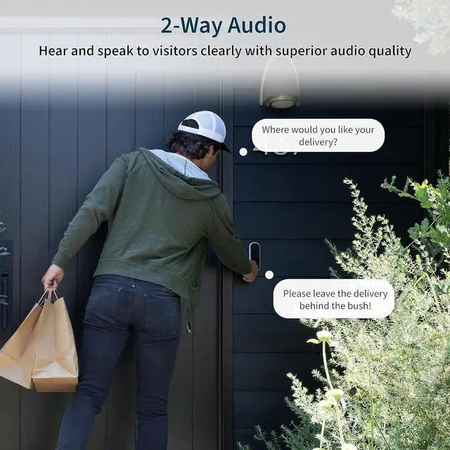 Alt view image 7 of 7 - Video Doorbell 2K | 2nd Gen | Wireless/Wired Option, 2-Way Audio, Night Vision, Head to Toe Video View, Integrated Siren | Live Stream | Real Time Notifications |180 Deg Wide View, White