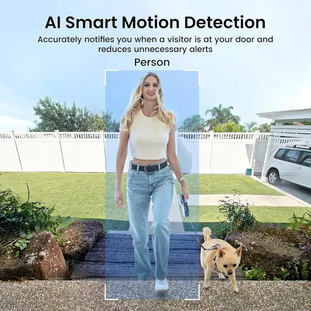 Alt view image 5 of 6 - Doorbell Camera Wireless - Head-to-Toe View, Intelligent Package Detection, 2.4G Wi-Fi Video Doorbell with Chime, No Monthly Fees, Smart Human Detection, Works with Alexa and Google Assistant