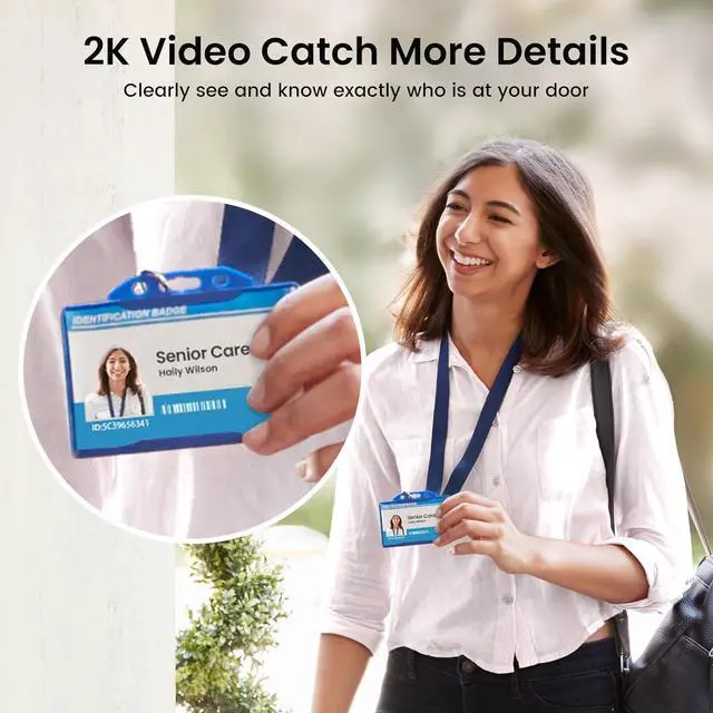 Alt view image 6 of 6 - Doorbell Camera Wireless - Head-to-Toe View, Intelligent Package Detection, 2.4G Wi-Fi Video Doorbell with Chime, No Monthly Fees, Smart Human Detection, Works with Alexa and Google Assistant