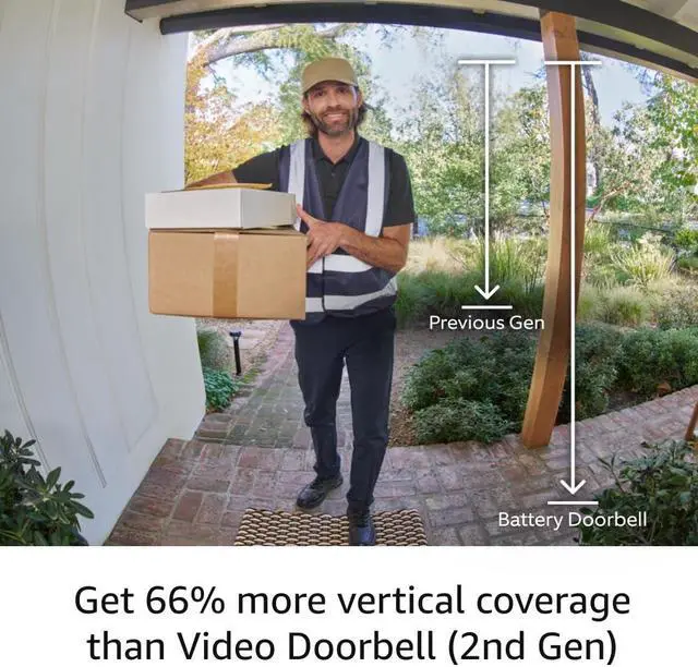 Alt view image 3 of 7 - Battery Doorbell Head-to-Toe Video Live View with Two-Way Talk and Motion Detection & Alerts (newest model) Satin Nickel