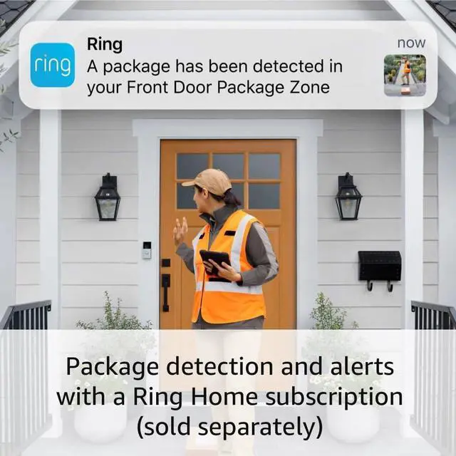 Alt view image 4 of 7 - Battery Doorbell Head-to-Toe Video Live View with Two-Way Talk and Motion Detection & Alerts (newest model) Satin Nickel