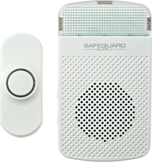 Main image of Plug In Doorbell - Safeguard Supply Dependable 3/4 Mile Long Range Wireless Doorbell - Adjustable Volume to 90dB- Deaf & Hearing Impaired Doorbell Mode Flashing Strobe Light
