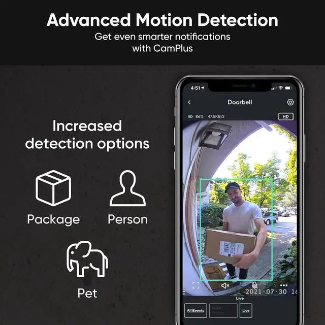 Alt view image 4 of 7 - Wyze Wireless Video Doorbell Pro (Chime Included), 1440 HD Video, 1:1 Aspect Ratio: 1:1 Head-to-Toe View, 2-Way Audio, Night Vision