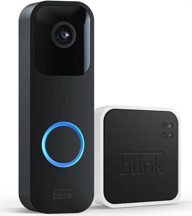 Alt view image 2 of 6 - Blink Video Doorbell (newest model) + Sync Module 2 | Two-year battery life, Two-way audio, HD video, motion and chime app alerts and Alexa enabled  wired or wire-free (Black)