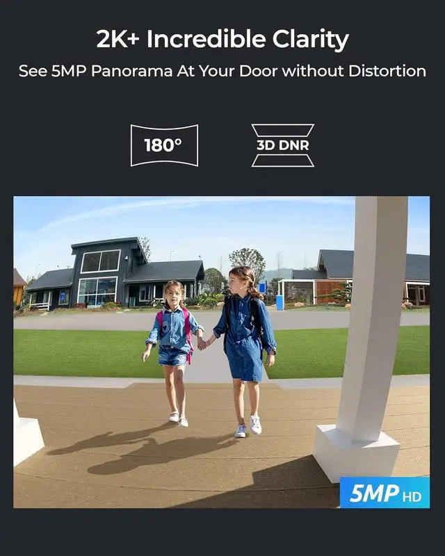 Alt view image 2 of 7 - Doorbell WiFi Camera - Wired 5MP Outdoor Video Doorbell, 5G&2.4G WiFi Security Camera System, Smart Detection Local Storage No Subscription Front Door Camera Home Security, Customized Chime V2