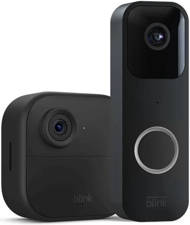 Alt view image 2 of 6 - Blink Video Doorbell + 1 Outdoor 4 smart security camera (4th Gen) with Sync Module 2 | Two-year battery life, motion detection, two-way audio, HD video, Works with Alexa