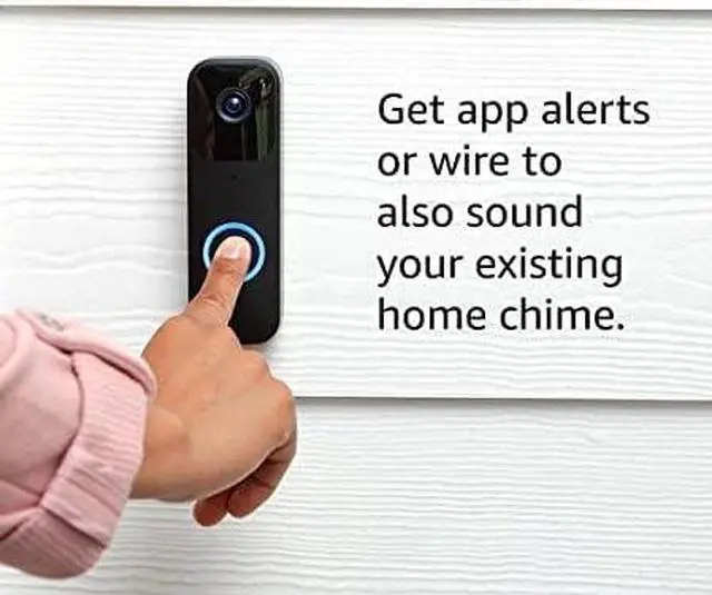 Alt view image 4 of 6 - Blink Video Doorbell + 1 Outdoor 4 smart security camera (4th Gen) with Sync Module 2 | Two-year battery life, motion detection, two-way audio, HD video, Works with Alexa