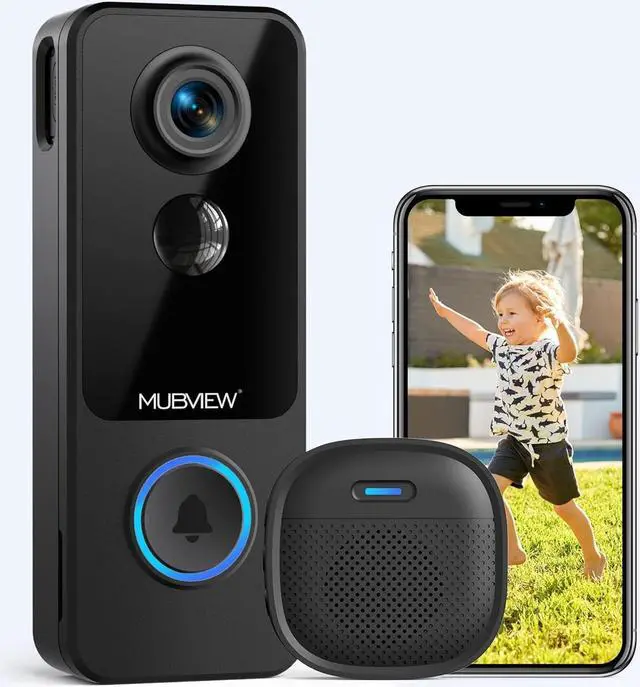 Main image of Camera Wireless No Subscription - Local & Cloud Storage, Smart Video Doorbell with Chime, 2.4G WiFi Door Bell Ringer Battery Powered, 1080p HD, 2-Way Audio, Human Detection, Night Vision
