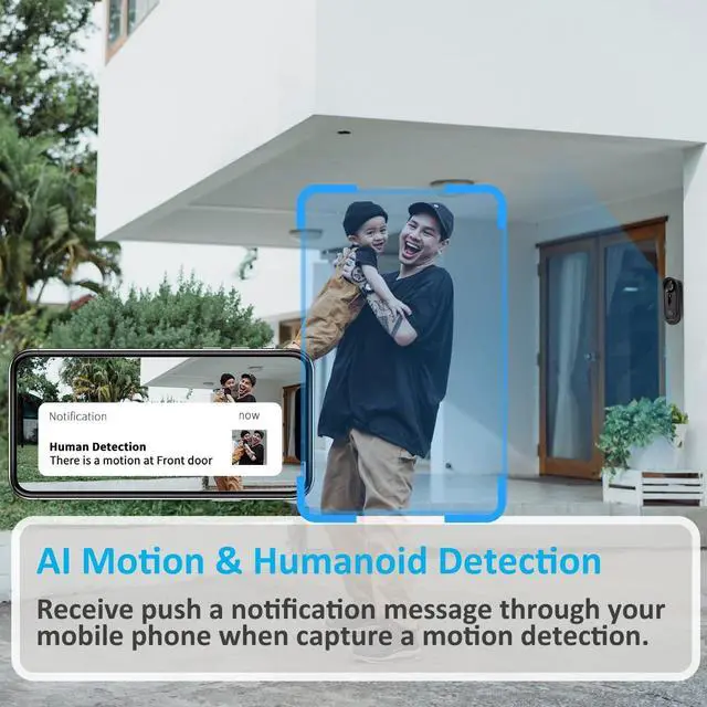 Alt view image 5 of 7 - Camera Wireless - 2K HD Wireless Video Doorbell with Chime,Doorbell with Camera No Subscription with 32G SD Card/2 Way Audio/Night Vision/2.4G WiFi/Motion Alerts Via APP/Cloud Storage