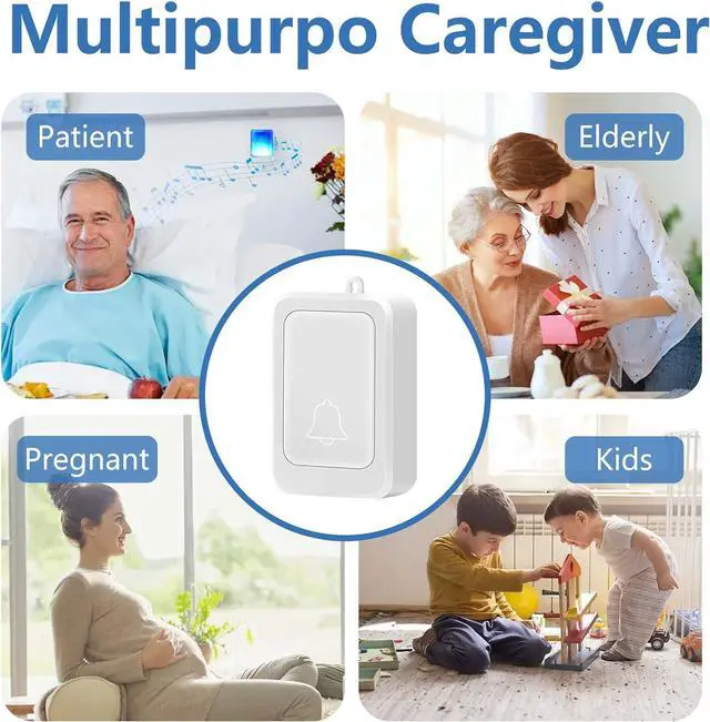 Alt view image 3 of 7 - Loud Flash Doorbell with 7 Colors of Bright Light and 4 Volumes, Wireless Doorbells 600 feet,at Home/Office,Suitable for the Elderly, Hearing Impaired People, 2 Transmitters with 3 Receivers