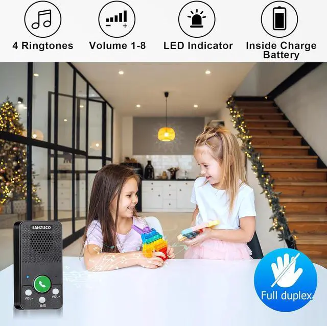 Alt view image 3 of 7 - Doorbells, Hands Free Wireless Doorbell Intercom Upgrade, Waterproof Full Duplex Door Bell 1000 Feet Two Way Communication with 4 Chimes, 8 Level Volume & LED Flash, Black