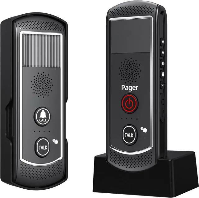 Main image of Wireless Doorbell,Two-way Intercom Doorbell Solar Powered and Rechargeable Battery,4900ft Range,3 Volume Levels,Waterproof,Intercom for Home, Business,Classroom Use