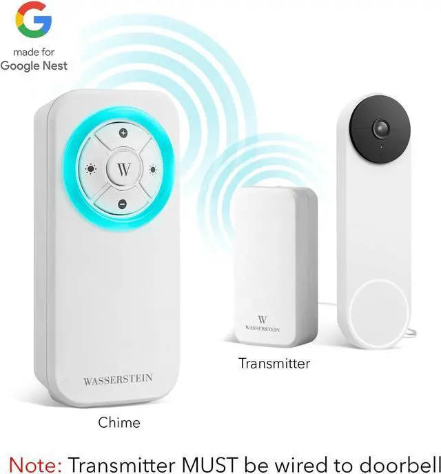 Alt view image 7 of 7 - Doorbell Chime for Google Nest Doorbell (Wired, 2nd Gen) and Google Nest Doorbell (Battery) - Made for Google Nest - Authorized Nest Doorbell Chime (Includes Chime and Transmitter)