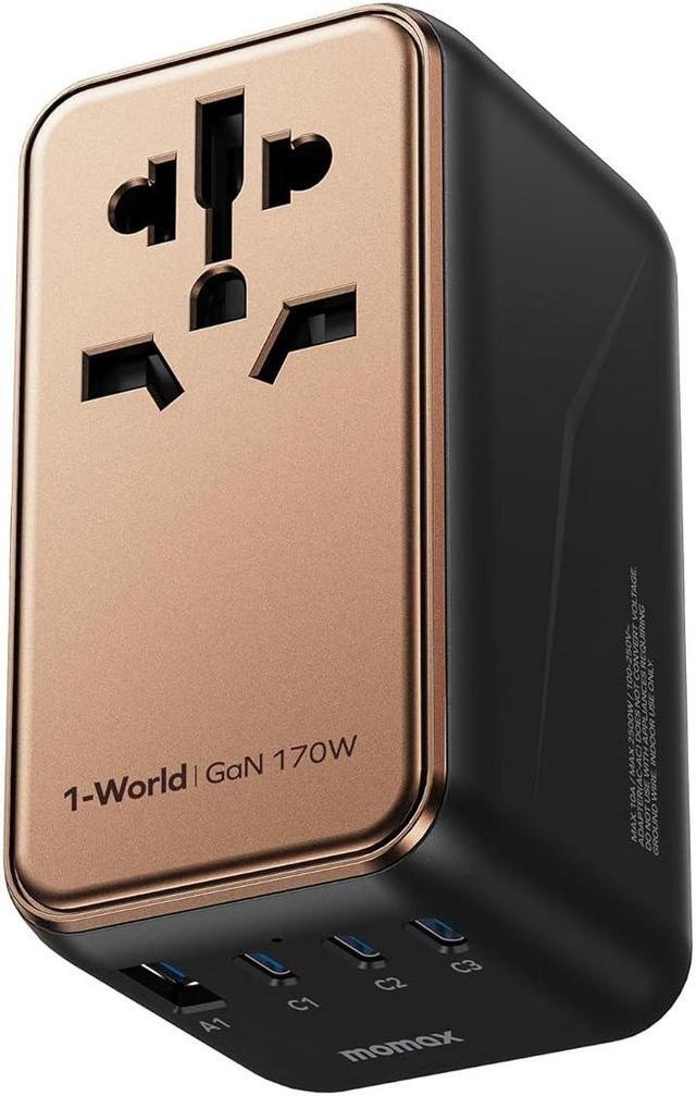 Main image of Universal Travel Adapter, 170W GaN International Power Adapter, 2 USB-C 2 USB-A, Worldwide Travel Plug Adapter, International Power Adapter for Most Europe, USA, Japan, Australia (Type C/A/G/I)