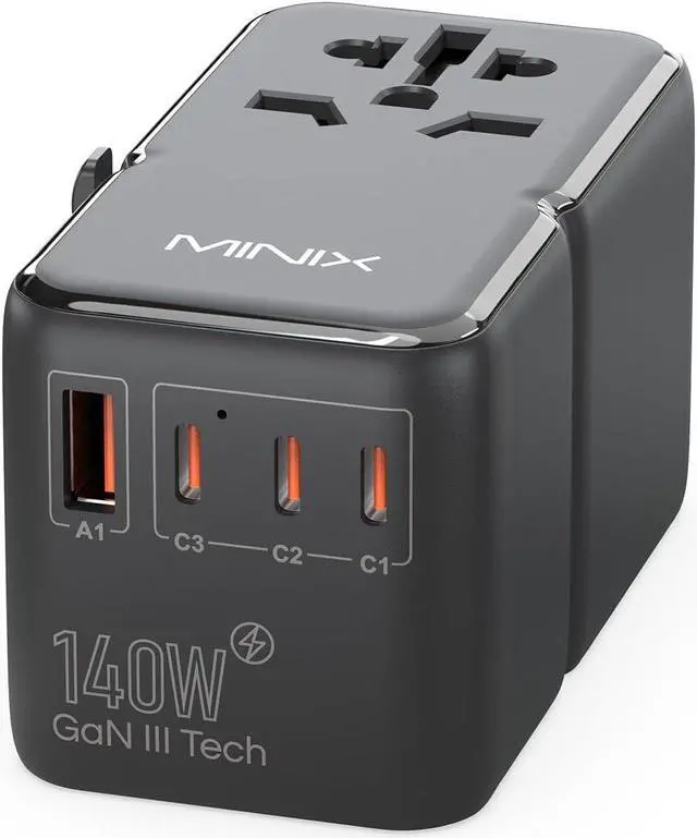Main image of TP140 Universal Travel Adapter with 140W PD Ports GaN Technology International AC Socket with 1 USB-A and 3 USB-C Port,Worldwide Adapter with Fast Charger PD3.1, QC4+