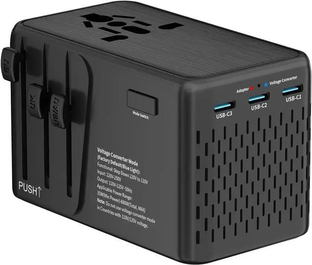 Main image of International Travel Adapter Voltage Converter (Black)