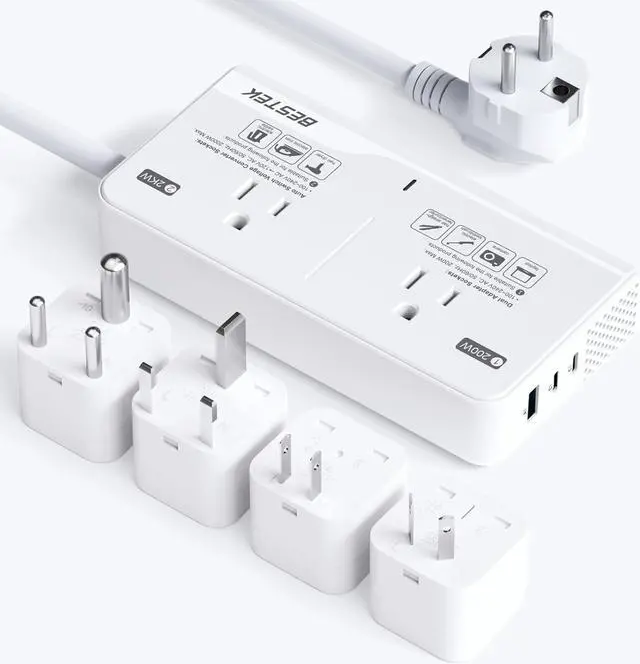 Main image of 2000W Voltage Converter 220V to 110V International Universal Voltage Converter US to Europe Travel Adapter with 2 AC Outlets and 3 USB Ports(2 PD35W), for Hair Dryer Straightener