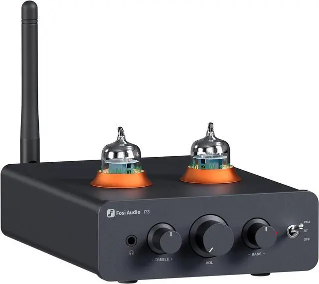 Main image of Audio P3 Tube Preamp Headphone Amplifier Home Audio Preamplifier Mini Vacuum Pre Amp Receiver with Bluetooth aptX LL HD Bass Treble Tone Controls for HiFi Stereo Active Speakers with RCA AUX Jack