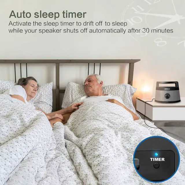 Alt view image 6 of 7 - SIMOLIO Wired Speakers for TV with Tone Control, TV Wired-Speakers with 5.5M Long Cord for Digital & Analog Audio, Personal TV Soundbar with Sleep Timer, Ideal for Hard of Hearing and Seniors SM-961