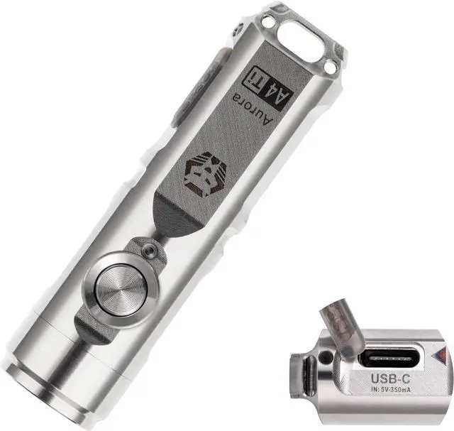 Main image of Upgraded 4th Gen RovyVon Aurora A4 EDC Keychain Flashlight, USB C Rechargeable Flashlight, Titanium 650 Lumens Super Bright Handheld Flashlight, Five Lighting Modes, Mini Flashlight for Everyday Carry