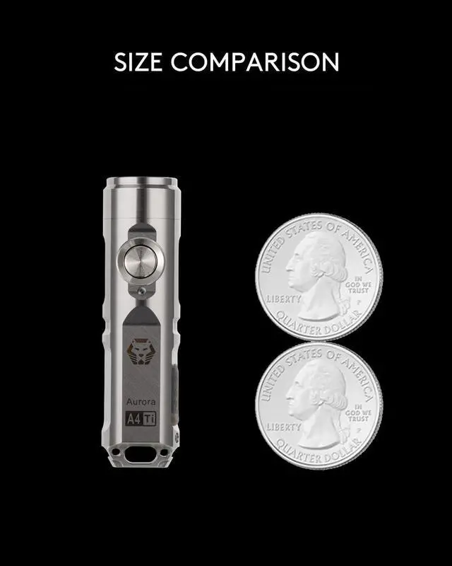 Alt view image 4 of 6 - Upgraded 4th Gen RovyVon Aurora A4 EDC Keychain Flashlight, USB C Rechargeable Flashlight, Titanium 650 Lumens Super Bright Handheld Flashlight, Five Lighting Modes, Mini Flashlight for Everyday Carry