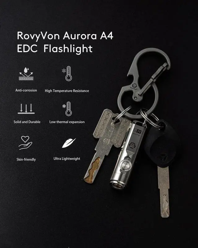 Alt view image 3 of 6 - Upgraded 4th Gen RovyVon Aurora A4 EDC Keychain Flashlight, USB C Rechargeable Flashlight, Titanium 650 Lumens Super Bright Handheld Flashlight, Five Lighting Modes, Mini Flashlight for Everyday Carry