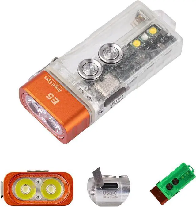 Main image of E5 Small Bright EDC Flashlight 700 High Lumens, USB C Rechargeable Keychain Flashlight, Support AAA Battery LED Flashlight, Dual Power Source Multi Function EDC Gadgets for Daily Use