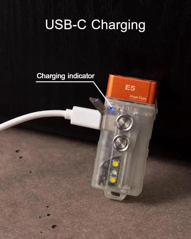 Alt view image 3 of 7 - E5 Small Bright EDC Flashlight 700 High Lumens, USB C Rechargeable Keychain Flashlight, Support AAA Battery LED Flashlight, Dual Power Source Multi Function EDC Gadgets for Daily Use